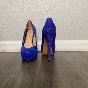 Blue high heels